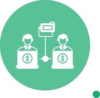 Remote Access Of Files Long Shadow Circle Icon vector