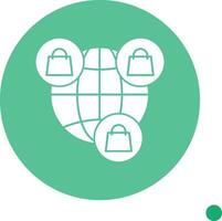 Worldwide Shopping Long Shadow Circle Icon vector