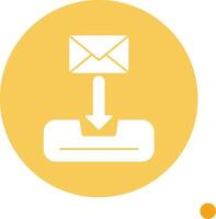 Inbox Long Shadow Circle Icon vector