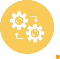 Integration Long Shadow Circle Icon vector