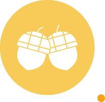 Acorn Long Shadow Circle Icon vector