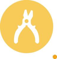 Pliers Long Shadow Circle Icon vector
