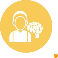 Neurologist Long Shadow Circle Icon vector