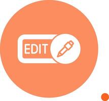 Edit Long Shadow Circle Icon vector