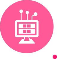 Digital Disruption Long Shadow Circle Icon vector