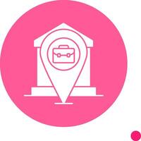 Remote Working Long Shadow Circle Icon vector