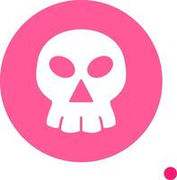 Skull Long Shadow Circle Icon vector