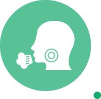 Cough Long Shadow Circle Icon vector
