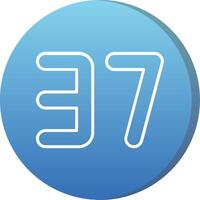 Thirty seven Long Shadow Circle Icon vector