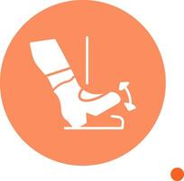 Toe Drop Long Shadow Circle Icon vector