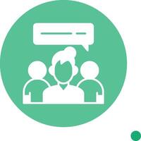 Mentor Long Shadow Circle Icon vector