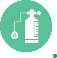 Oxygen Tank Long Shadow Circle Icon vector