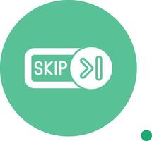 Skip Long Shadow Circle Icon vector
