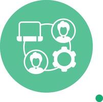 Remote Job Long Shadow Circle Icon vector