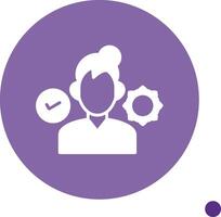 Coach Skills Long Shadow Circle Icon vector