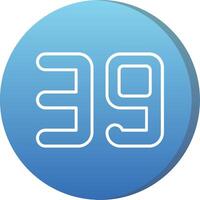Thirty nine Long Shadow Circle Icon vector