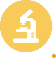 Microscope Long Shadow Circle Icon vector