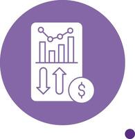 Sales Report Long Shadow Circle Icon vector