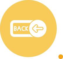 Back Long Shadow Circle Icon vector