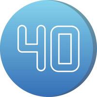 Forty Long Shadow Circle Icon vector