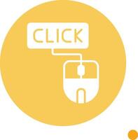 Click Long Shadow Circle Icon vector