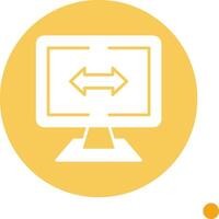 Gap Measurement Long Shadow Circle Icon vector