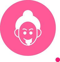 Drooling Long Shadow Circle Icon vector