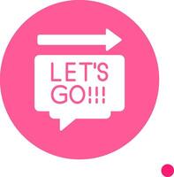 Lets Go Long Shadow Circle Icon vector