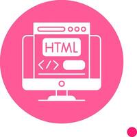 Html Long Shadow Circle Icon vector