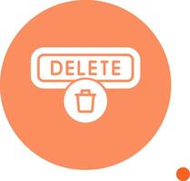 Delete Long Shadow Circle Icon vector