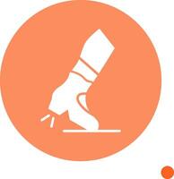 Flamenco Tap Long Shadow Circle Icon vector