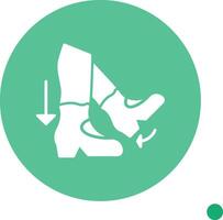 Step Back Long Shadow Circle Icon vector