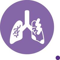 Lungs Pain Long Shadow Circle Icon vector