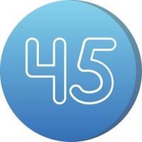 Forty five Long Shadow Circle Icon vector