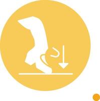 Ball Dig Long Shadow Circle Icon vector