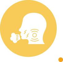 Cough Long Shadow Circle Icon vector