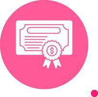 Certificate Long Shadow Circle Icon vector