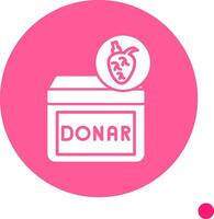 Heart Donar Long Shadow Circle Icon vector