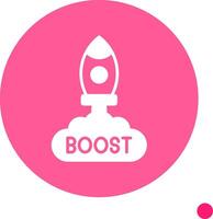 Boost Long Shadow Circle Icon vector