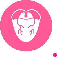Tongue Long Shadow Circle Icon vector