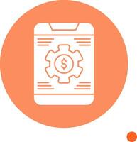 Banking App Settings Long Shadow Circle Icon vector