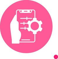 Setting Long Shadow Circle Icon vector