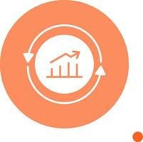 Performance Long Shadow Circle Icon vector
