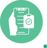 Check List Long Shadow Circle Icon vector