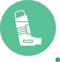 Inhaler Long Shadow Circle Icon vector