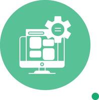 Website Builder Long Shadow Circle Icon vector