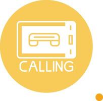 Calling Long Shadow Circle Icon vector