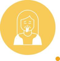 Drolling Long Shadow Circle Icon vector