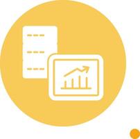 Big Data Long Shadow Circle Icon vector