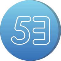 Fifty three Long Shadow Circle Icon vector